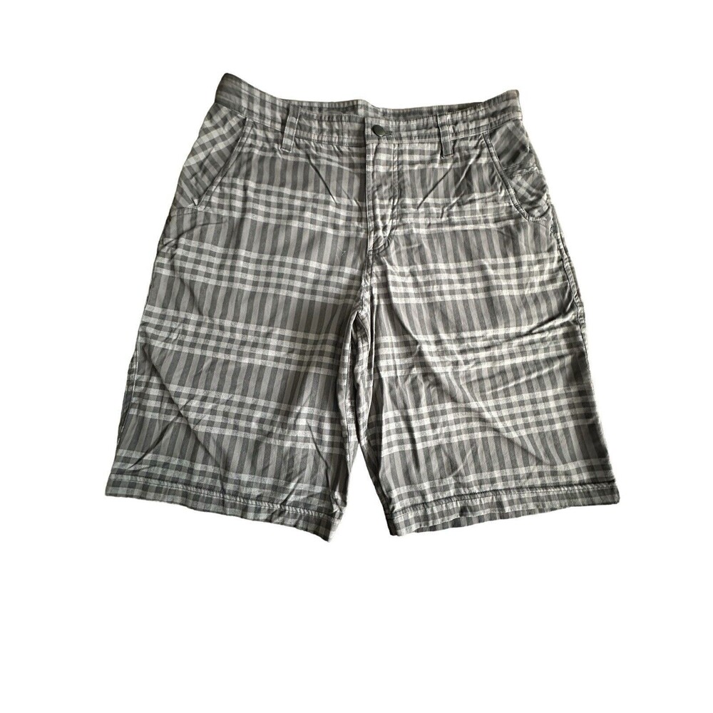 Lululemon Shorts Mens 34 Gray Plaid Athletica Chino Zipper Fly Athleisure #U13-5